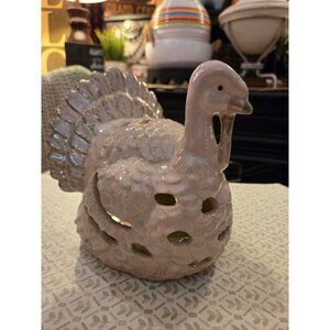 Large Ceramic Turkey Candle holder With Cutouts